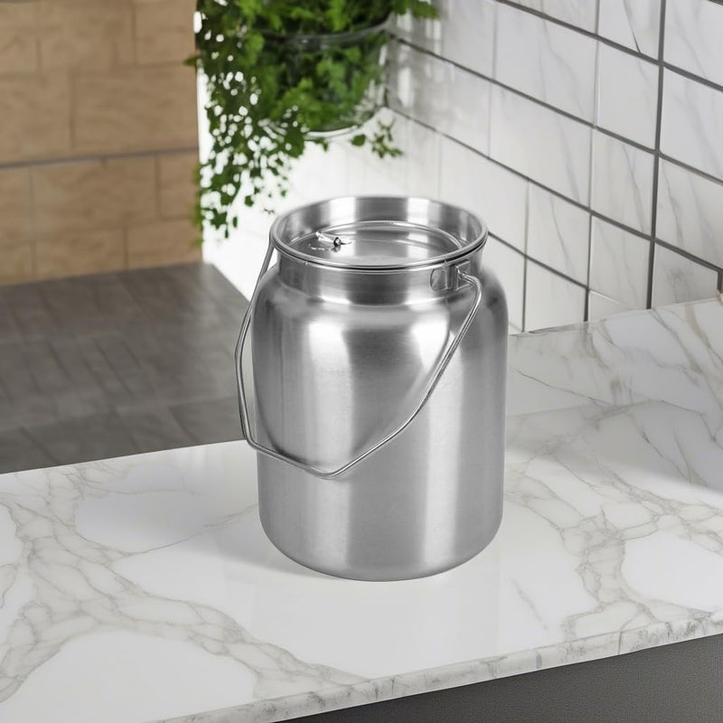 Lindy's Stainless Steel Seamless 2-Gallon Milk Jug, Milk Can, Milk Pail, Anti-Leak Liquid Storage Container with Tight Lid and Long Swivel Handle - Image 5
